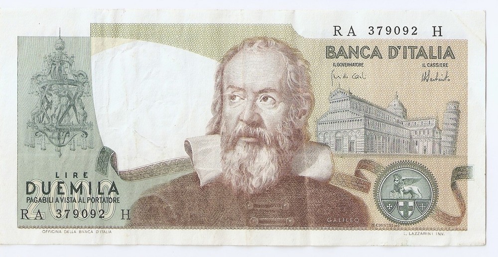 ITALY 2000 lire 1973, Galileo