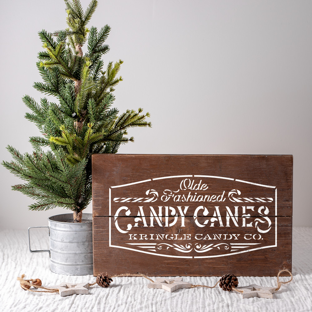 Candy Canes Stencil - Durable & Reusable Mylar Stencils
