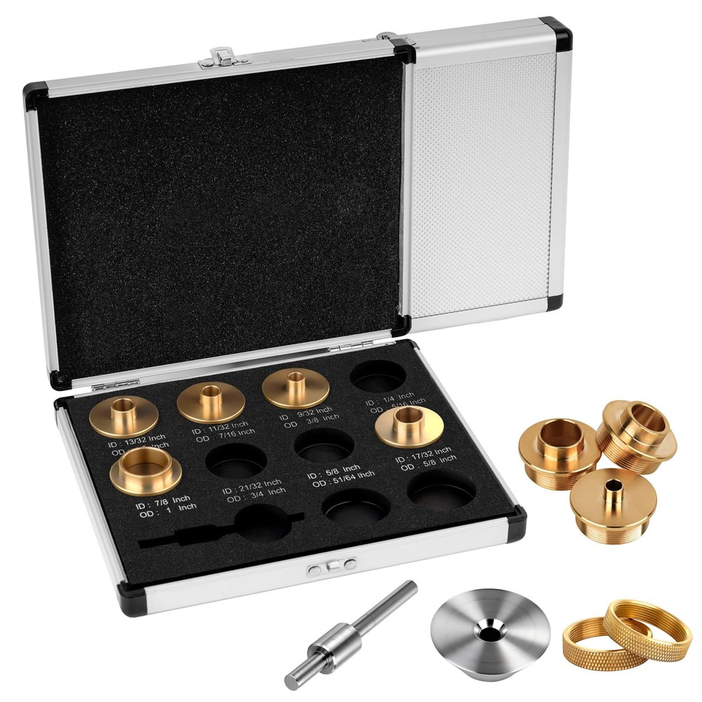 SpeTool 10-Piece Solid Router Guide Brass Router Template Bushing Guide Set with