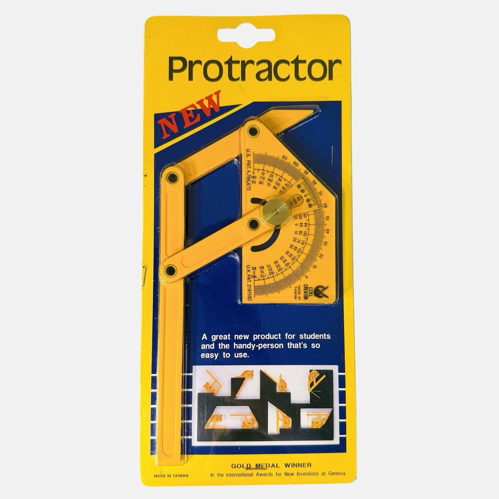 CCKL CREATOR P1028 Adjustable Protractor Multipurpose Angle Finder Yellow NEW!