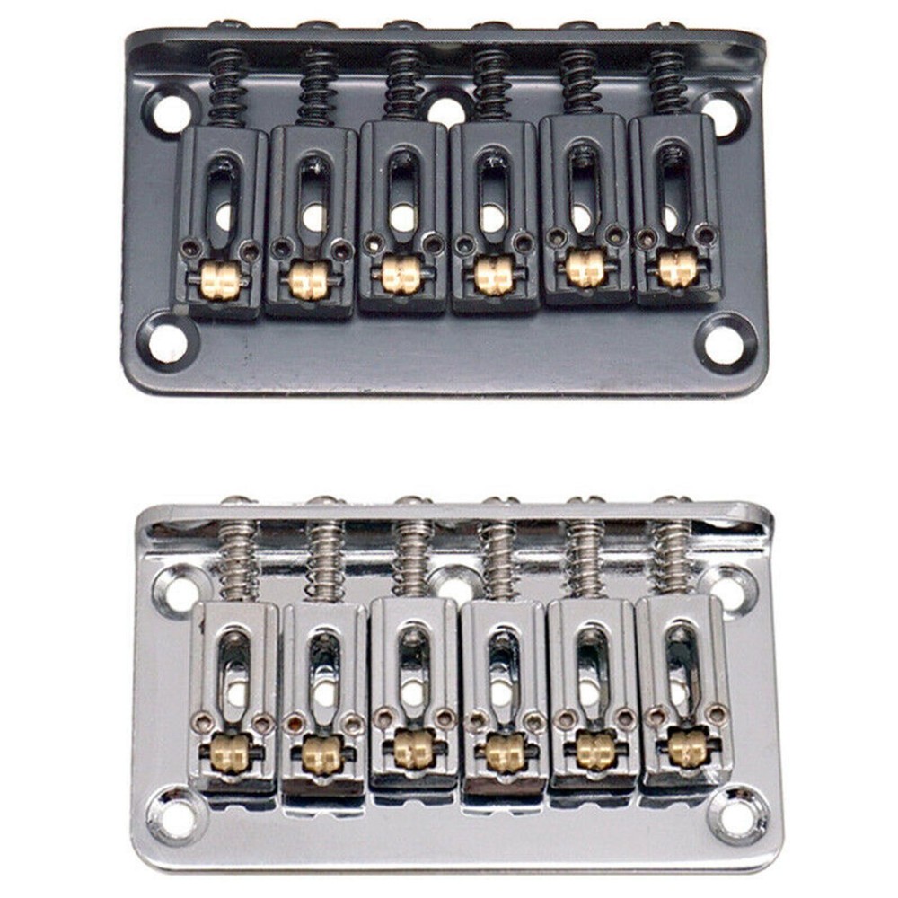 6 String Roller Saddle Hardtail Bridge with Wrench Screws for Electric Guitar E