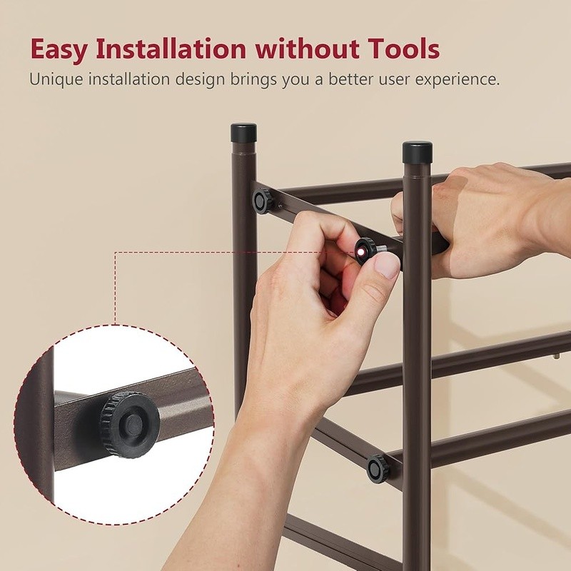 Expandable Stackable Shoe Rack Adjustable Organizer Space Saving Easy Assembly