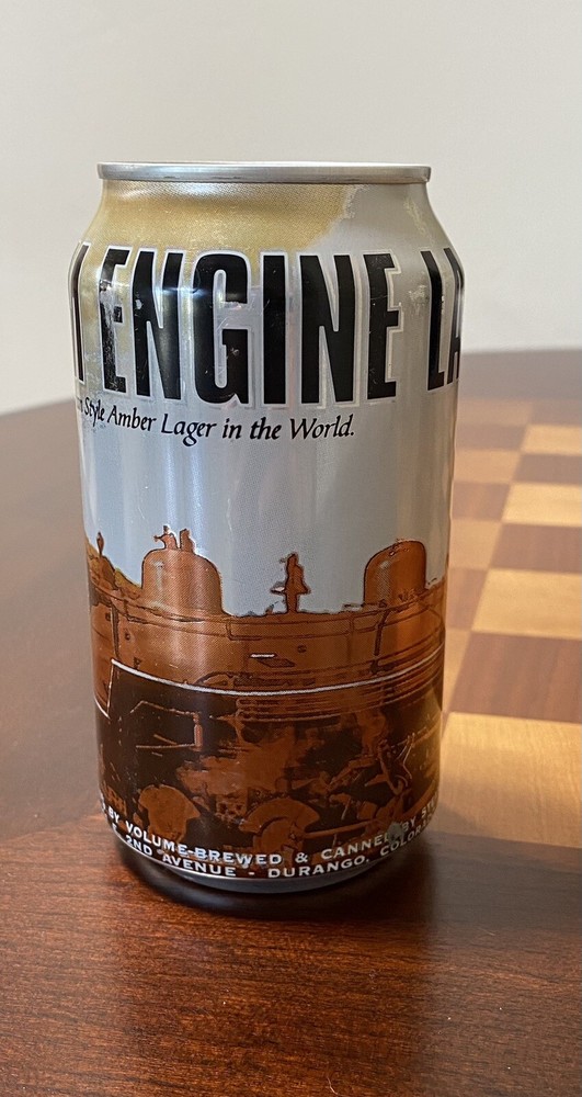 Steam Engine Lager Steamworks Brewing Durango CO Empty Beer Can Bottom Opened 