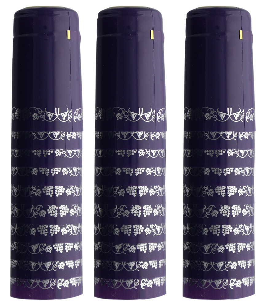 Purple Silver Grapes PVC Shrink Capsules-30 Per Bag