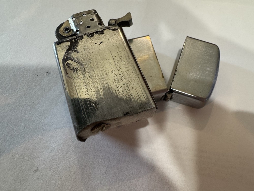 Vintage Zippo Diagonal Logo Lighter, Used