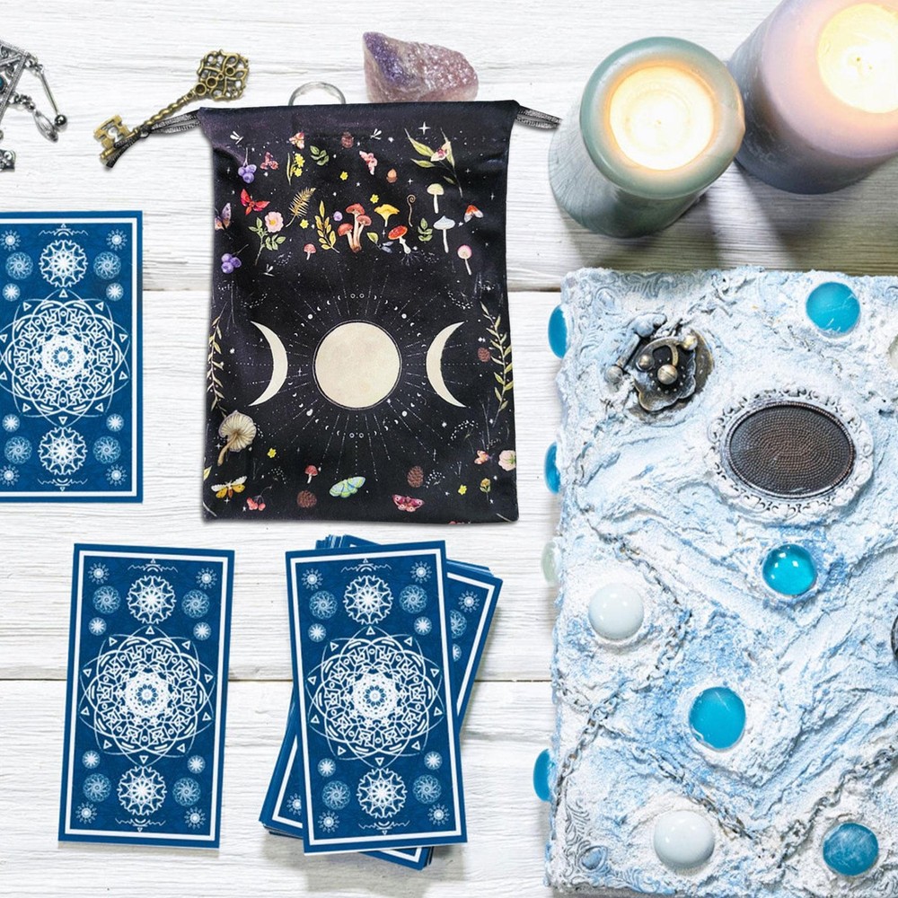 Small Drawstring Pouch Crystal Tarot Card Storage Bag Exquisite Collection
