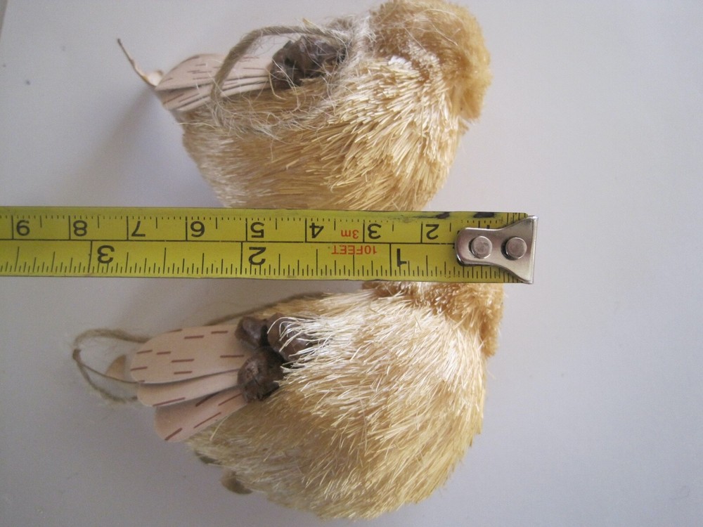 Wood Bristle Chick Ornament Lot 2 EUC