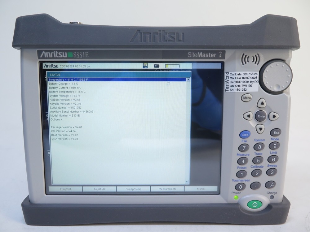 Anritsu Site Master S331E 2MHz - 4GHz Compact Handheld Cable & Antenna Analyzer