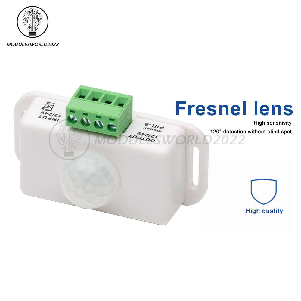 DC 12V-24V 8A/6A Automatic Adjustable Infrared PIR LED Motion Sensor Switch