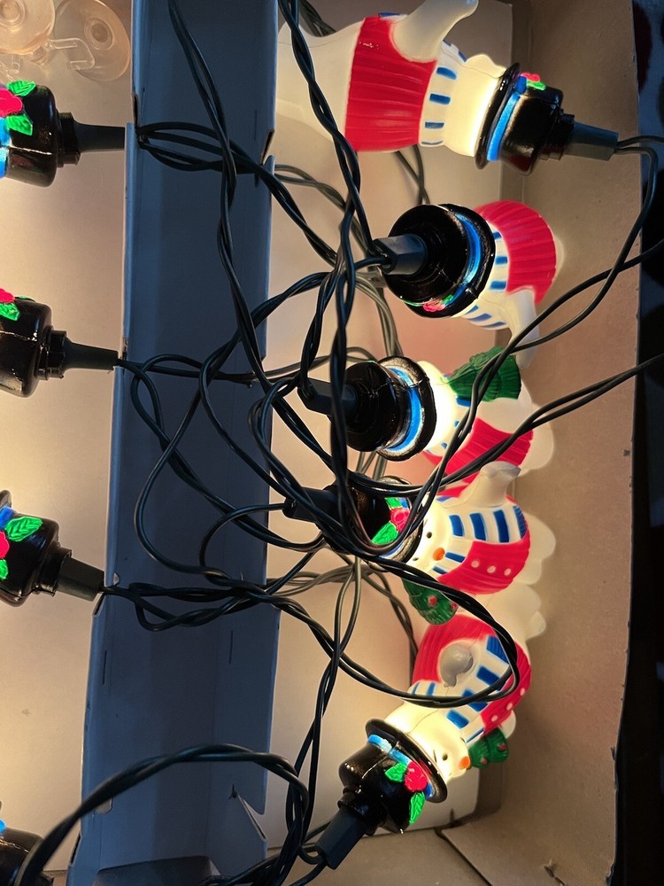 Vintage Snowman Lights 10 String Winter Holiday