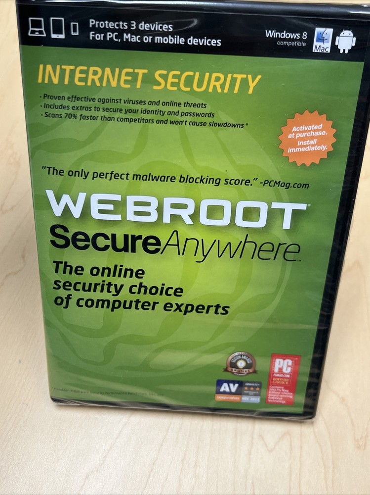 Webroot Software Secure Anywhere Internet Security Plus 2013 PC Mac New Sealed