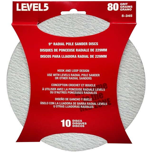LEVEL5 9" Drywall Radial Pole Sanding Disc - 80 Grit - 10 Pack | 5-345