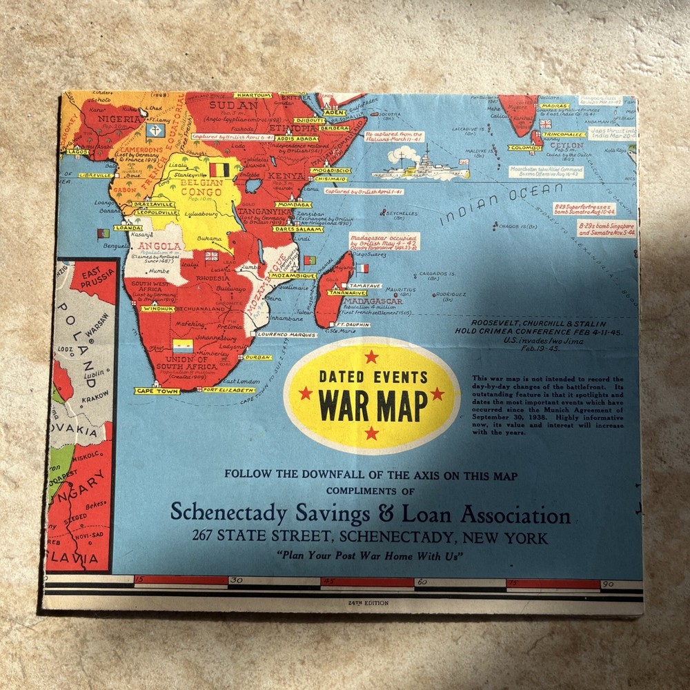 WW2 War Map 1942 Dated Events