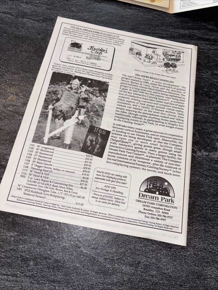 Dream Park RPG Gamemaster Pack: Complete / Uncut