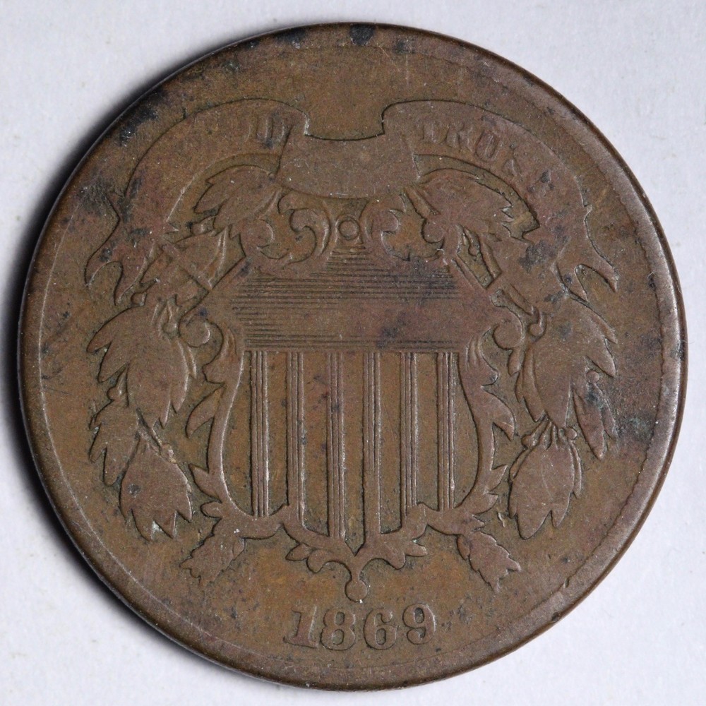 1869 Two Cent Piece FINE E166 SYCV