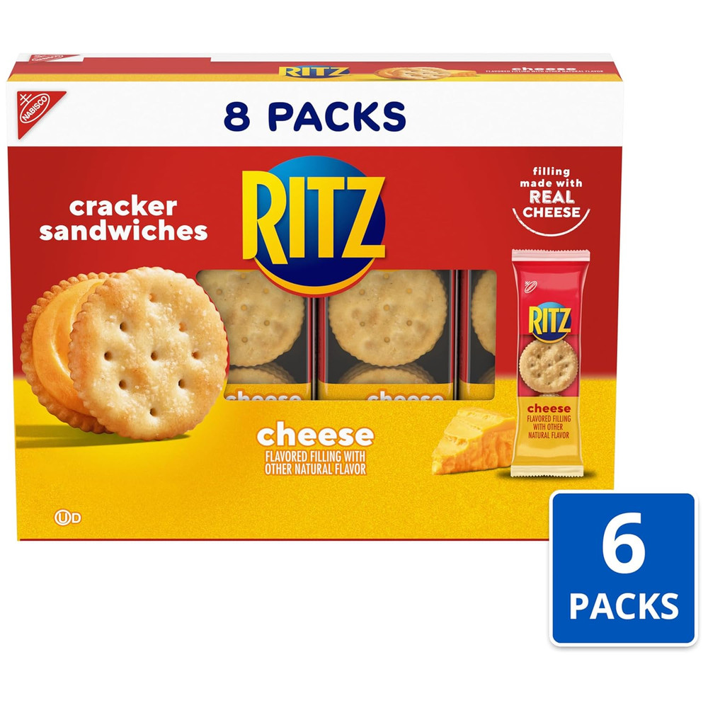 Cheese Sandwich Crackers, 48 Snack Packs (6 Boxes)