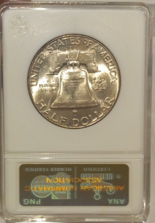 1948 50C Franklin Silver Half Dollar MS-64 First Generation ANA Holder Sharp!