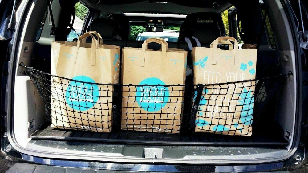 Stretchable Black Mesh 3 Pocket Trunk Cargo Organizer Bin Bag Storage Net Holder