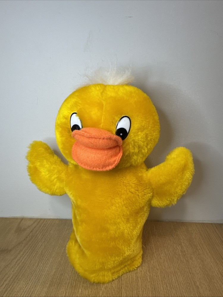 Vintage Plush Yellow Duck Hand Puppet