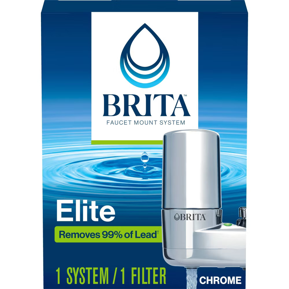 Brita Tap Water Faucet Filtration System - Chrome: Filters Chlorine & Lead,
