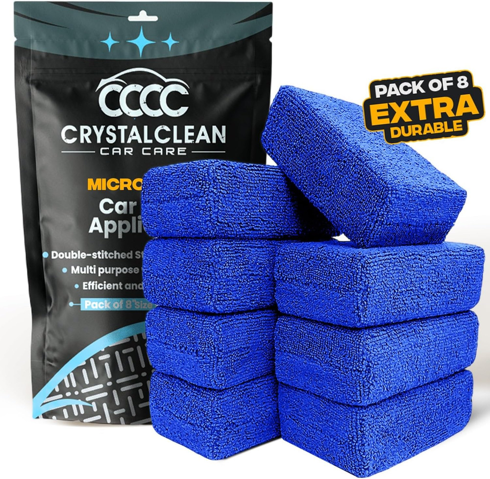 Microfiber Applicator Pad (5" X 3") (Pack of 8) Rectangle Microfiber Applicat...