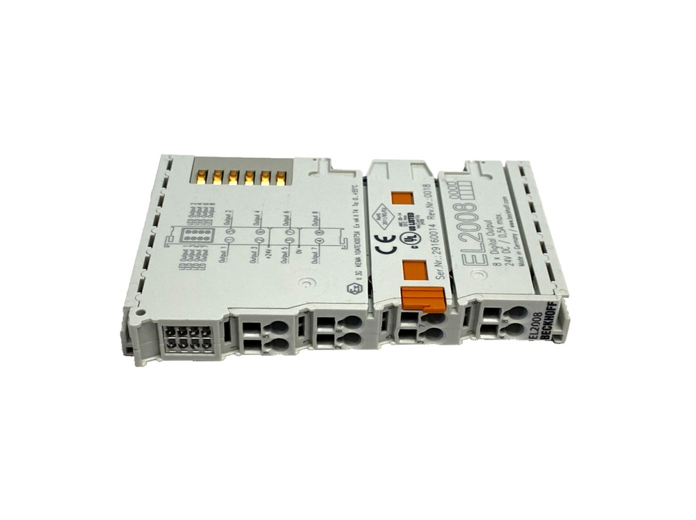 Beckhoff EL2008 EtherCAT Terminal, 8-Channel Digital Output, 24VDC, 0.5A