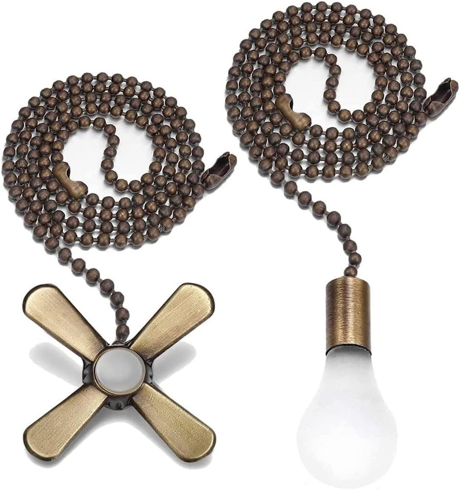 Ceiling Fan Pull Extension Chain with Recognizable Fan and Bulb Cord