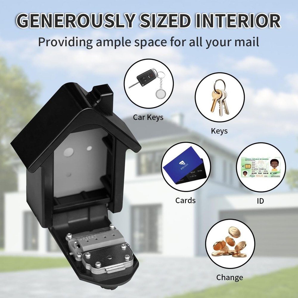 Key Lock Box with Combination lock & Key lock, Portable Large Capacity Key St...