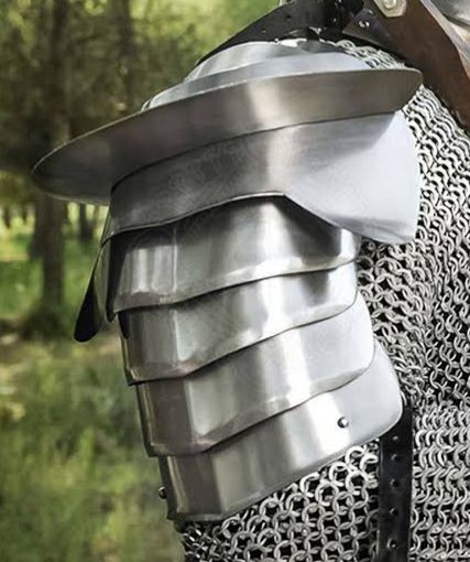 Fantasy Knight Pauldrons with Blade Breakers 18 gauge