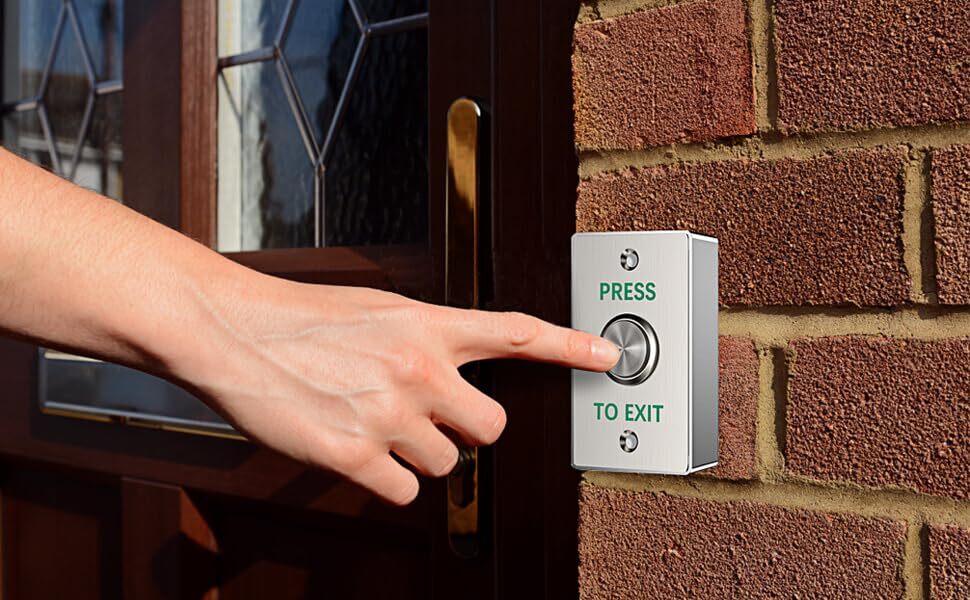 Push to Exit Button for Door Access Control Waterproof Stainless Steel Shell ...