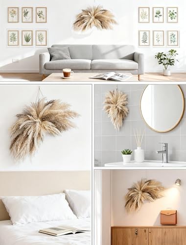 Fluffy Boho Wall decor - DIY pampas grass kits,Decorative pampas cloud,Mirror
