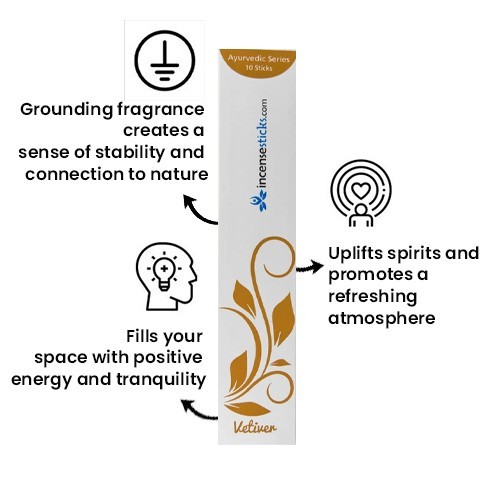 Vetiver Incense Sticks 8" 10 Pack: 1 Pack