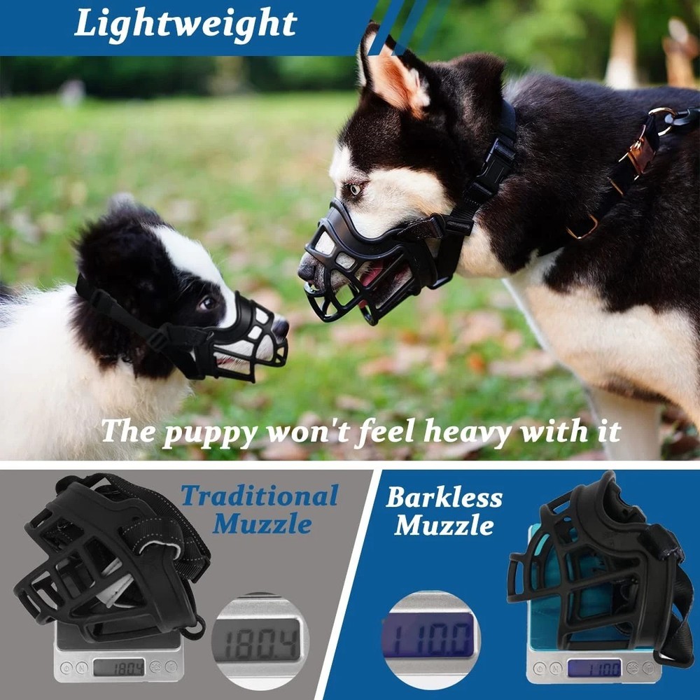 Dog Muzzle, Basket Muzzle Anti Biting Chewing, Sturdy Lightweight Cage Mouth