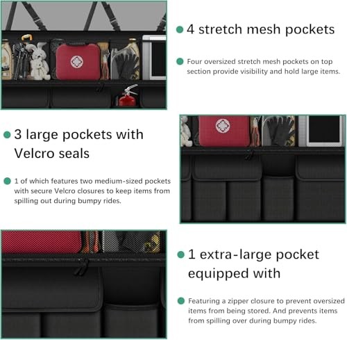 Hanging Car Organizer Trunk Back Seat Trunk Organizer Foldable Cargo Storage