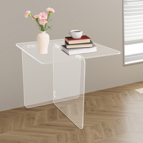 Acrylic Side Table, End Table, Free Standing Clear Modern Bedside Table