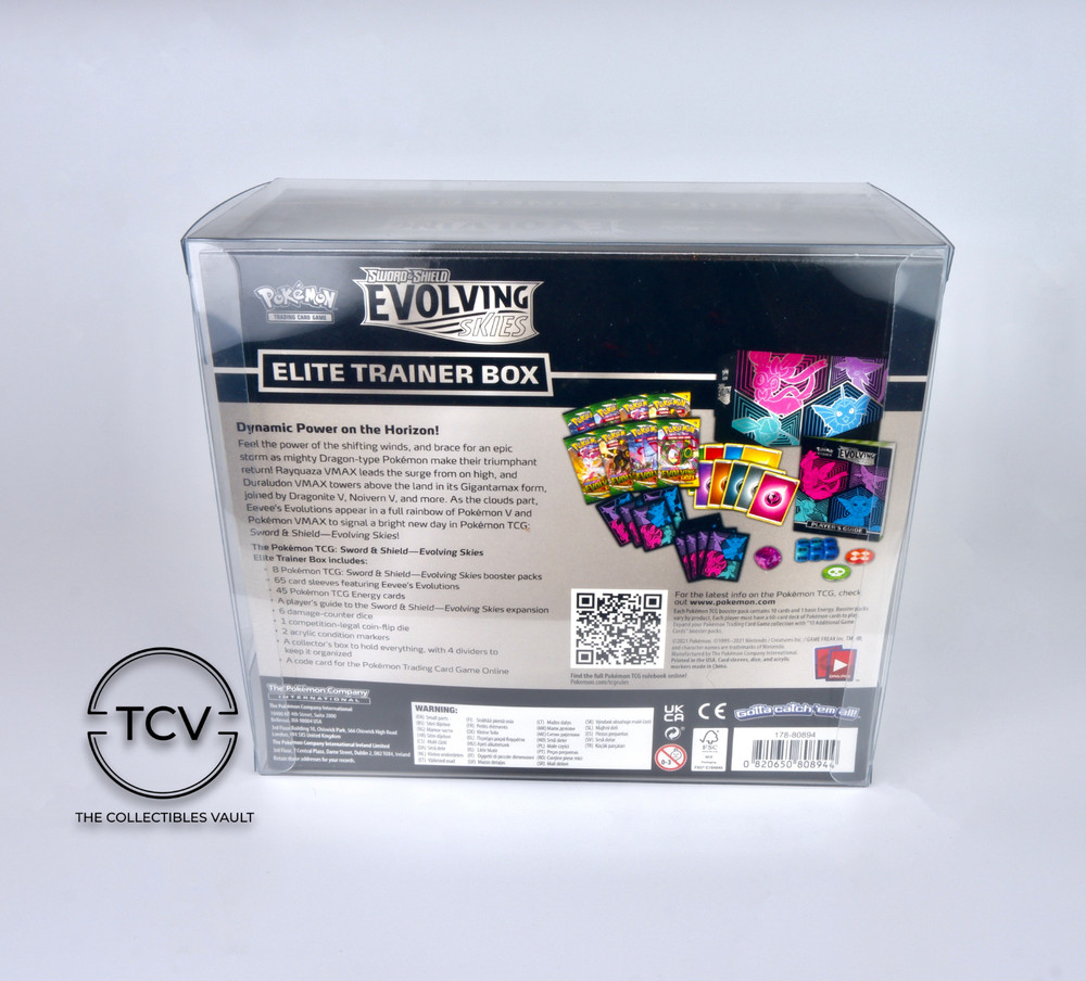 Pokemon Elite Trainer Box ETB Protector Display Case 1-Pack (0.6mm Thick)