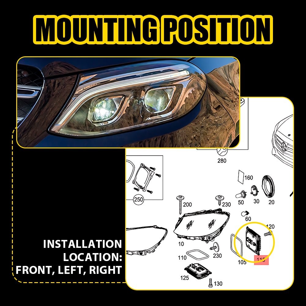 FOR MERCEDES GLE HEADLIGHT LED MODULE BALLAST RANGE CONTROL UNIT A2228700789
