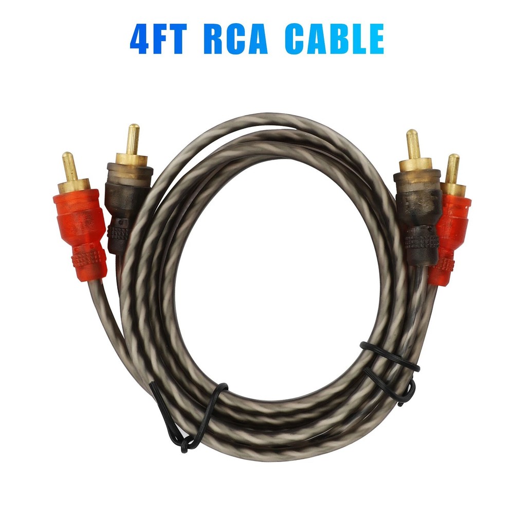 High Quality 2PCS RCA Cables 2 Channel Twisted 4Ft Shielded Interconnect Wire