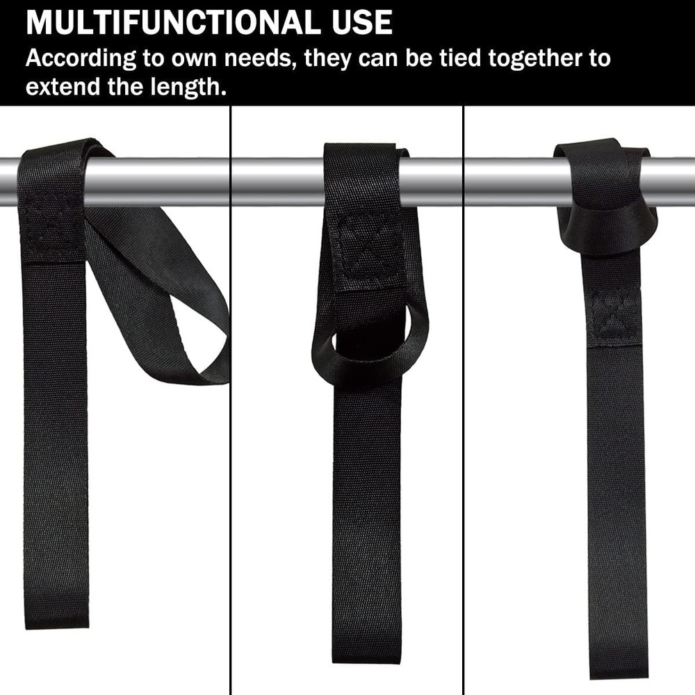 Compact 6 Piece Soft Loop Tie Down Strap Set - 1500 lbs Capacity, Easy Storage