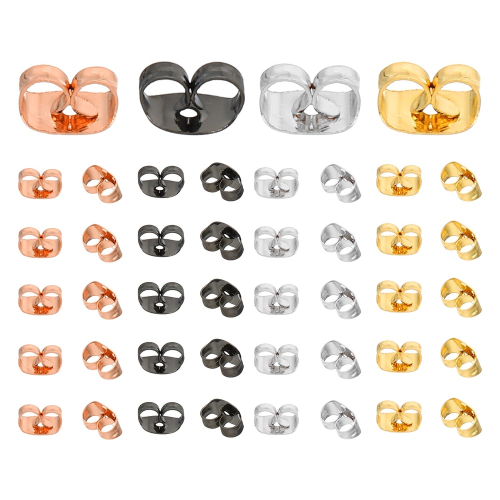 40 Pcs Earring Backs for Studs,  Steel Earring Backs Replacement, Multicolored