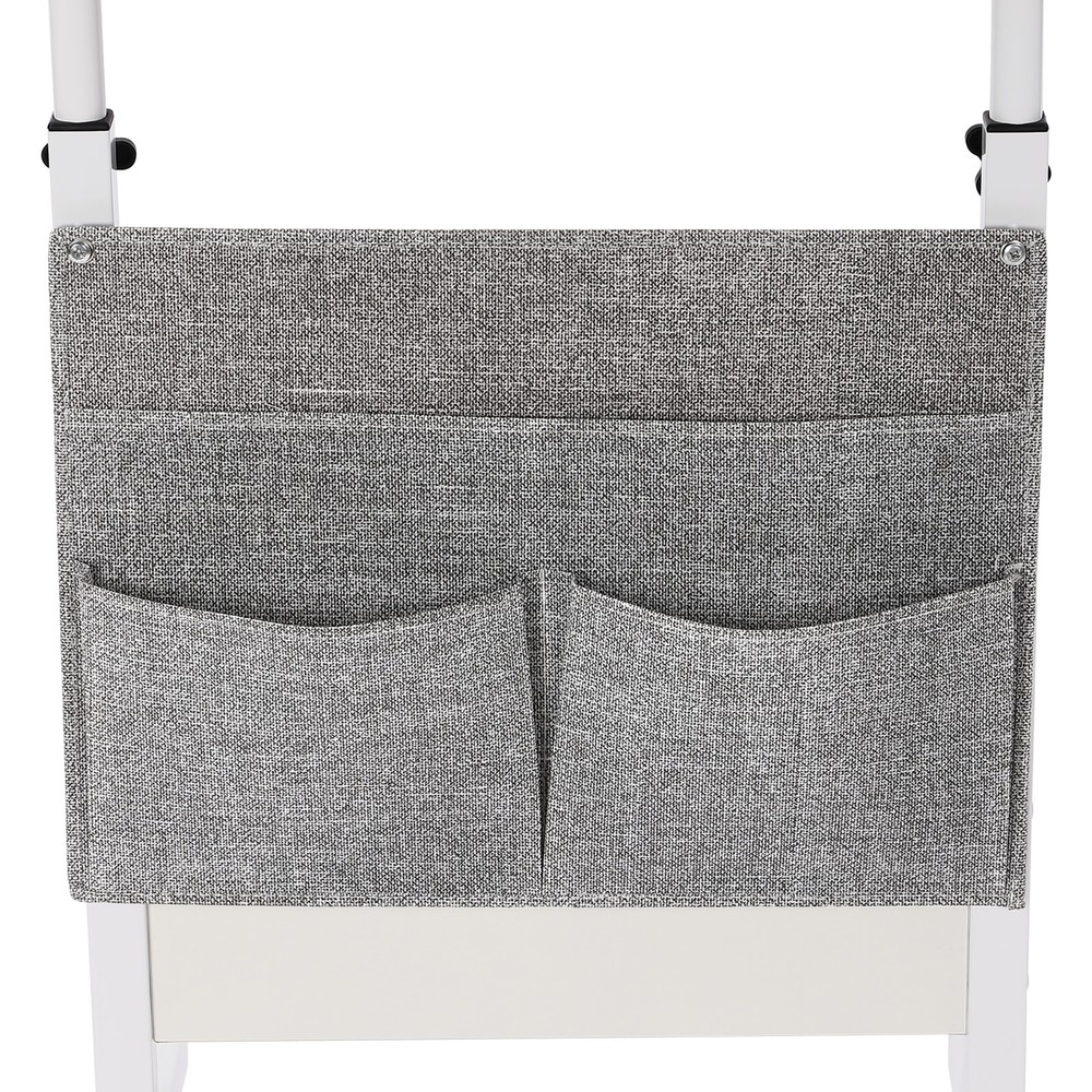 Rolling Laptop Desk Office Computer Table Adjustable Height Stand up w/ Storage