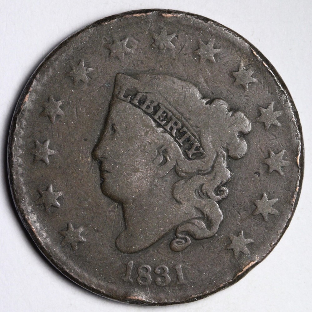 1831 Coronet Head Large Cent CHOICE VG E120 UCH