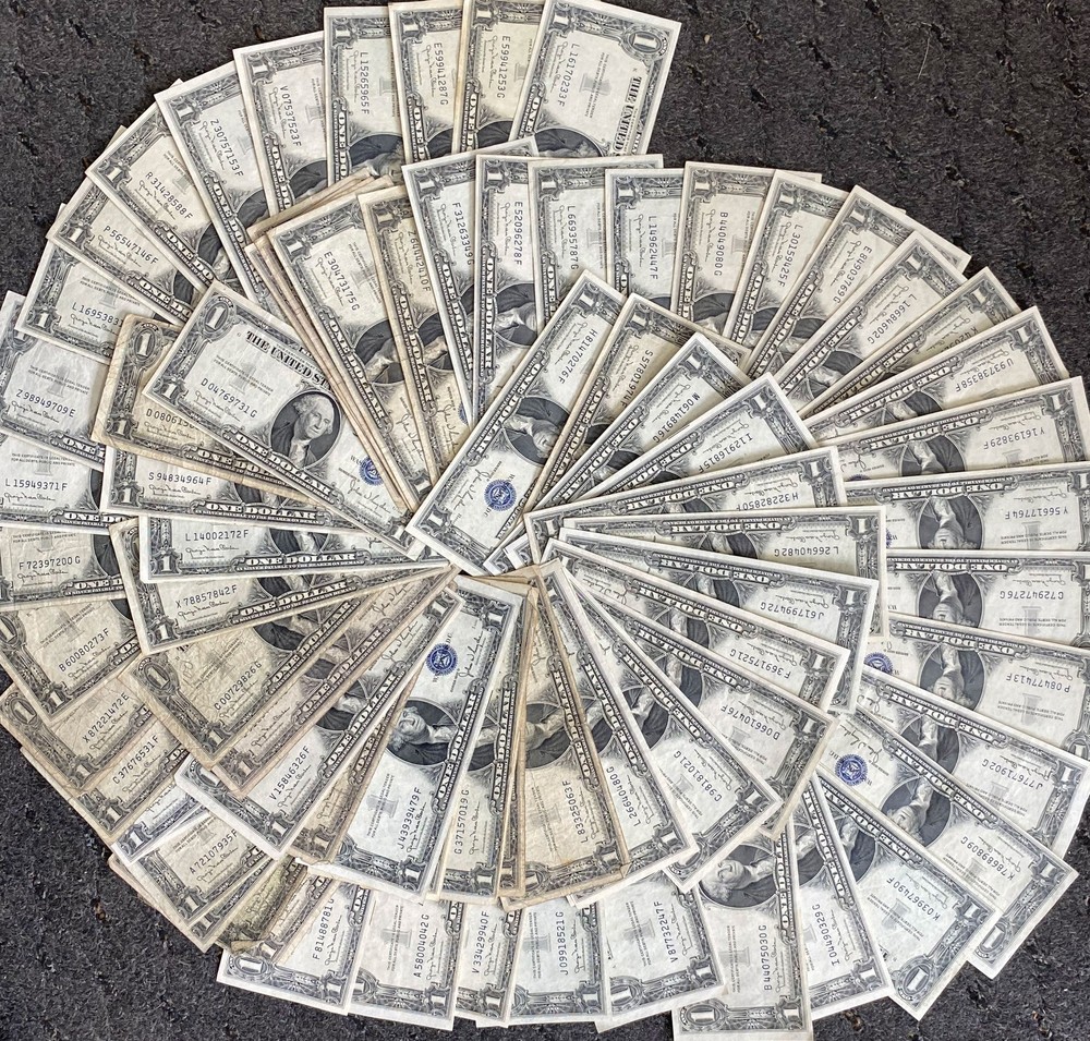 79pc 1935 D $1 Silver Certificate Blue Seal Notes Lot