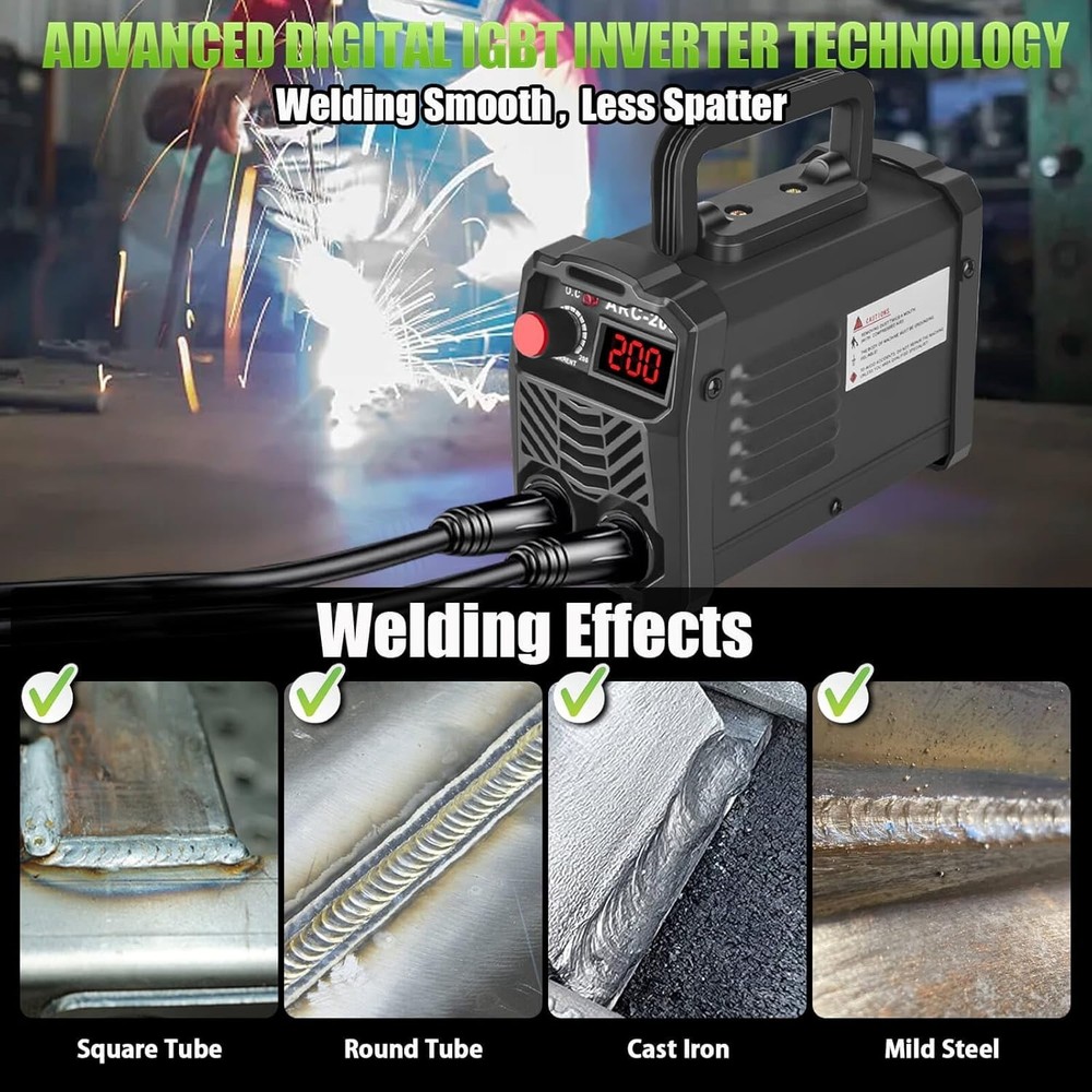 200A Mini Portable Welding Machine with 20 Rods - Advanced IGBT Technology