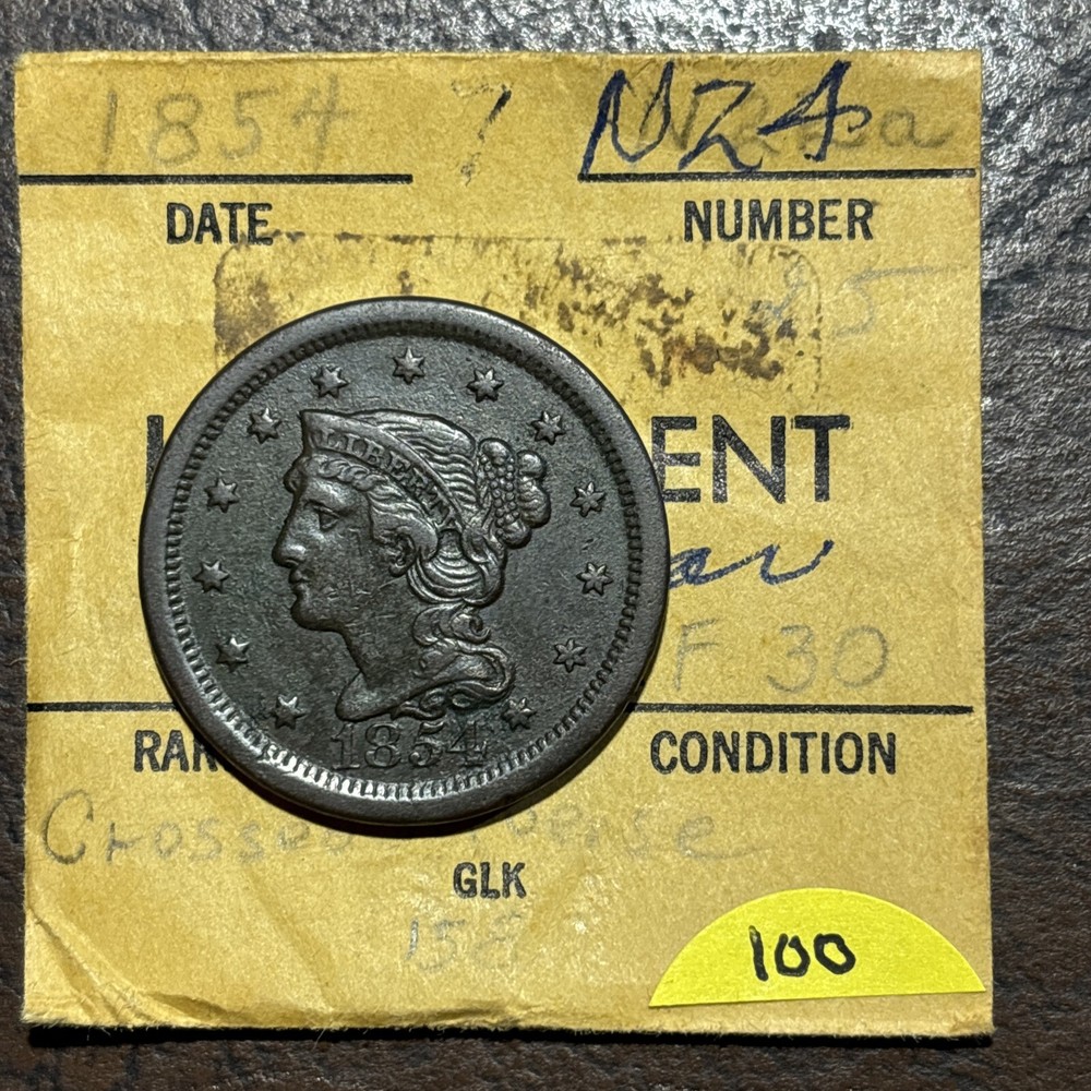 1854 Braided hair Large Cent