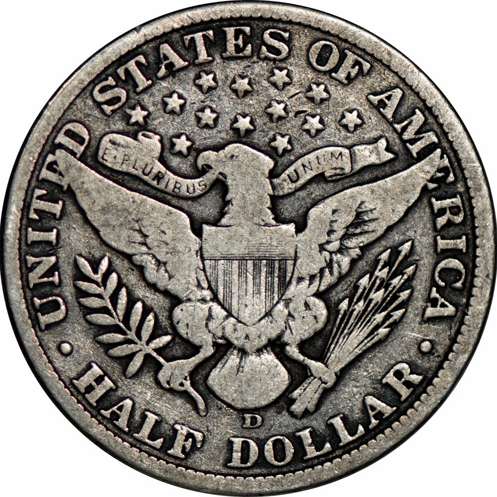1907D Barber Half Dollar 50C Raw