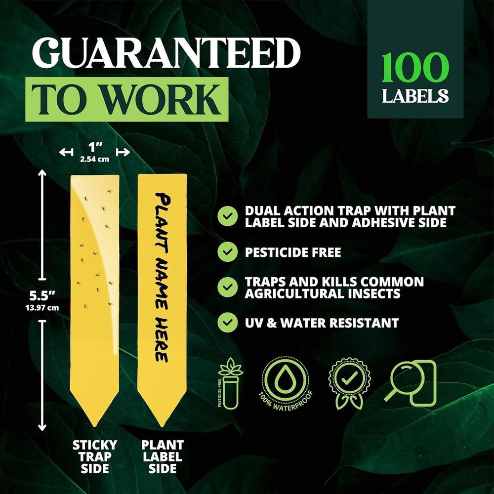 Catchmaster Dual Action Plant Labels Sticky Insect Trap