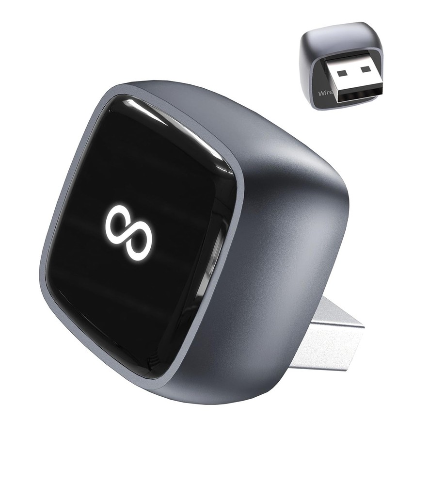 CarPlay Wireless Adapter, Compatible with CarPlay+Android Auto, Silver