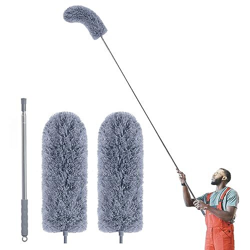 Duster with Extension Pole for Cleaning (2 Set B: Ceiling Duster & Replacement