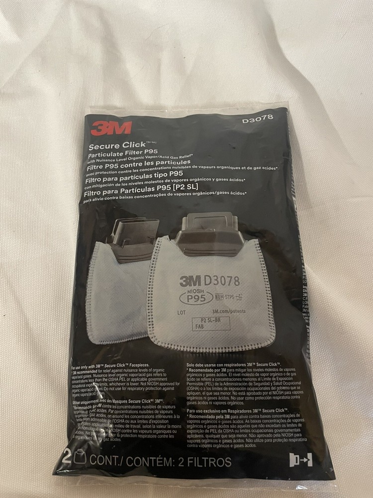 3M D3078 Secure Click Particulate Filter P95 (2 pack) 01/2024